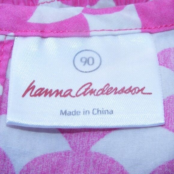 HANNA ANDERSSON Dress, 90/3T, Smock, Sleeveless, Pink/White, Scalloped print - Picture 7 of 10